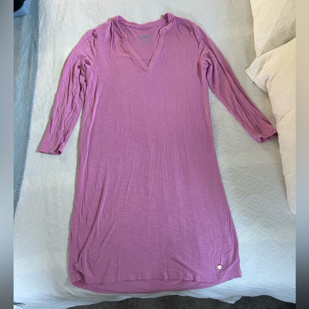 Southern Tide Fuchsia V-Neck Dress